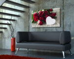 Quadro moderno amore "ROSE ROSSE E CUORE" - Stampa su tela