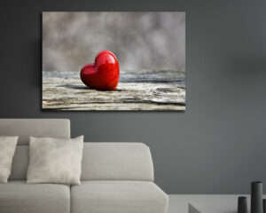 Quadro moderno amore "CUORE ROSSO DI SAN VALENTINO" - Stampa su tela