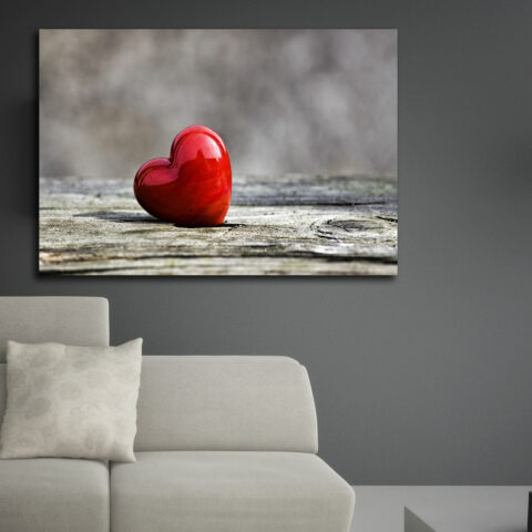 Quadro moderno amore "CUORE ROSSO DI SAN VALENTINO" - Stampa su tela