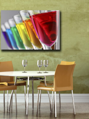 Quadro moderno bar "FRESCO COCKTAIL DI COLORI"- Stampa su tela