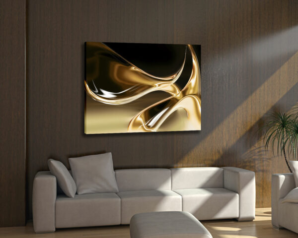 Quadro moderno astratto "ORO LIQUIDO" - Stampa su tela
