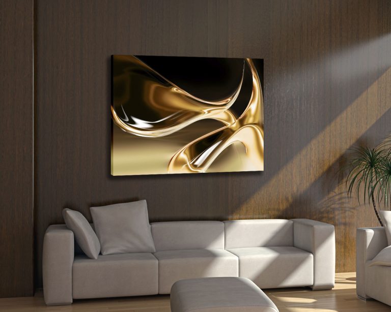 Quadro moderno astratto "ORO LIQUIDO" - Stampa su tela