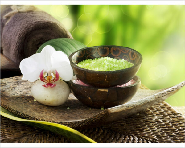 Quadro moderno benessere "SALI DA BAGNO CON ORCHIDEA"