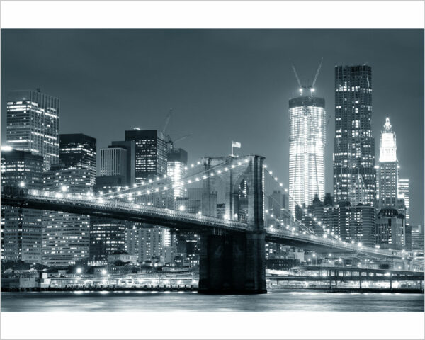 Quadro moderno New York "MANHATTAN DI NOTTE" - Stampa su tela