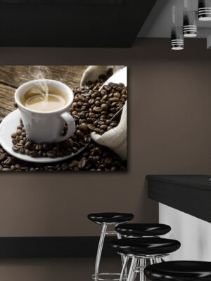Quadro moderno caffè "ESPRESSO CON CHICCHI"