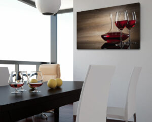 Quadro moderno vino "BICCHIERI E DECANTER" - Stampa su tela