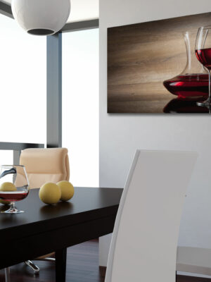 Quadro moderno vino "BICCHIERI E DECANTER" - Stampa su tela