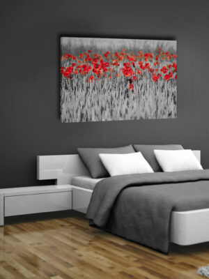 Quadro moderno natura "CAMPO DI PAPAVERI ROSSI" - Stampa su tela