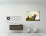 Quadro moderno benessere "CANDELE E ORCHIDEE CON BAMBOO" - Stampa su tela