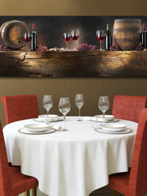 Quadro moderno food "BOTTI DI VINO SPEZIATO"