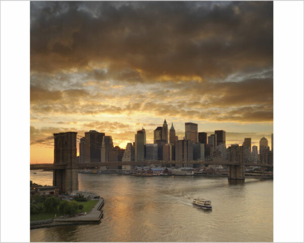 Quadro moderno città "TRAMONTO A NEW YORK"