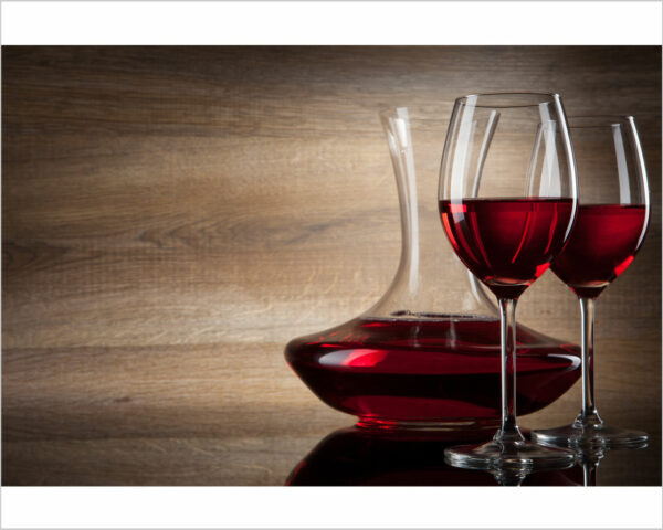 Quadro moderno vino "BICCHIERI E DECANTER" - Stampa su tela