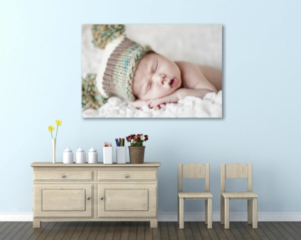 Quadro moderno bambini "DOLCI SOGNI DI NEONATO" - Stampa su tela