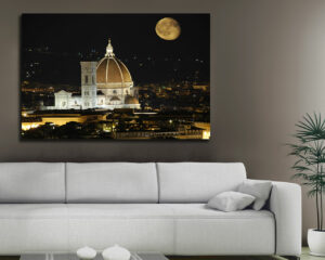 Quadro moderno città "FIRENZE SOTTO LA LUNA"