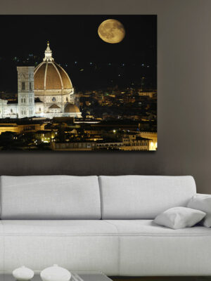 Quadro moderno città "FIRENZE SOTTO LA LUNA"