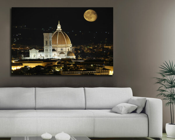 Quadro moderno città "FIRENZE SOTTO LA LUNA"