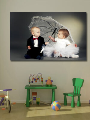 Quadro moderno amore bambini "GIOVANISSIMI SPOSINI" - Stampa su tela