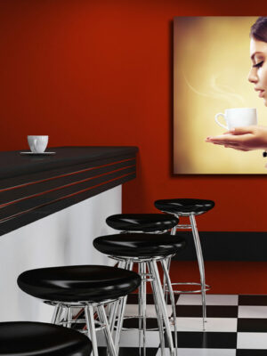 Quadro moderno bar "LA BELLEZZA DI UN CAFFE'"