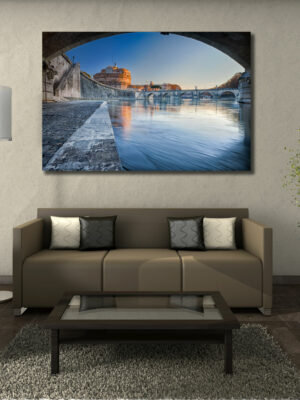 Quadro moderno città "LUNGO IL TEVERE"