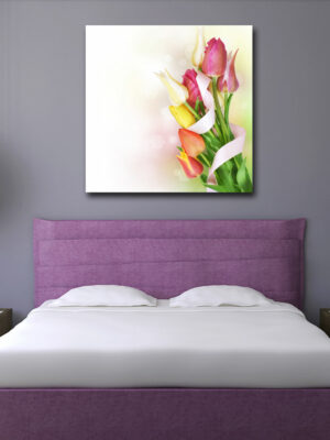 Quadro moderno fiori "FASCIO DI DELICATI TULIPANI"