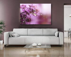 Quadro moderno fiori "ORCHIDEE SULL'ACQUA" - Stampa su tela