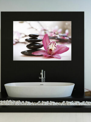 Quadro moderno benessere "PIETRE E LILIUM" - Stampa su tela