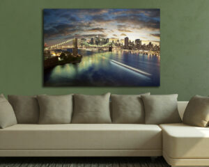 Quadro moderno città "NEW YORK ALL'IMBRUNIRE"