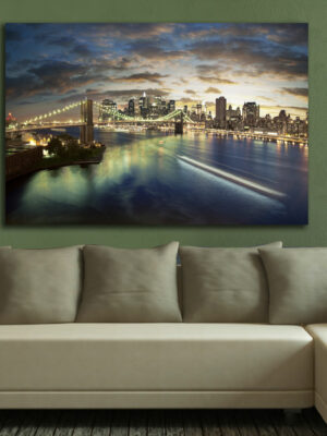 Quadro moderno città "NEW YORK ALL'IMBRUNIRE"