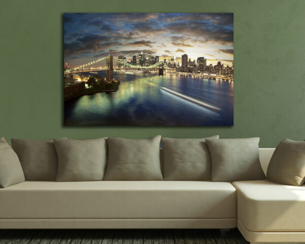 Quadro moderno città "NEW YORK ALL'IMBRUNIRE"