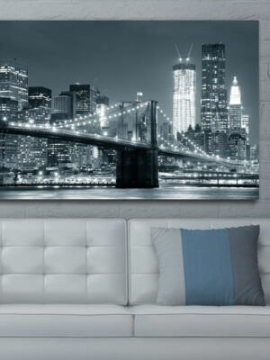 Quadro moderno New York "MANHATTAN DI NOTTE" - Stampa su tela