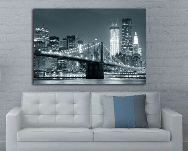 Quadro moderno New York "MANHATTAN DI NOTTE" - Stampa su tela
