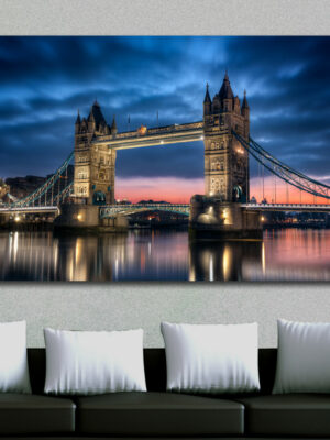 Quadro moderno Londra "NOTTE SUL TOWER BRIDGE" - Stampa su tela