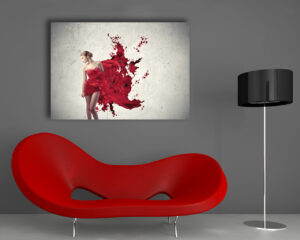 Quadro moderno bellezza "DONNA IN ROSSO" - Stampa su tela