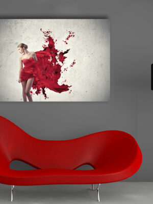 Quadro moderno bellezza "DONNA IN ROSSO" - Stampa su tela