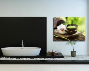 Quadro moderno benessere "SALI DA BAGNO CON ORCHIDEA"
