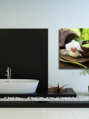 Quadro moderno benessere "SALI DA BAGNO CON ORCHIDEA"