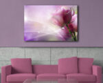 Quadro moderno fiori "ROSA TRA PUNTI DI LUCE" - Stampa su tela