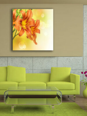 Quadro moderno fiori "RAGGI DI SOLE SUI LILIUM"