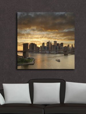 Quadro moderno città "TRAMONTO A NEW YORK"