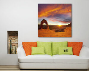 Quadro moderno natura "ARCO NATURALE AL TRAMONTO" - Stampa su tela