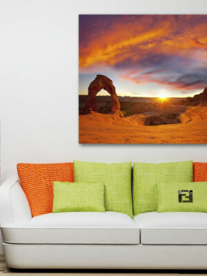 Quadro moderno natura "ARCO NATURALE AL TRAMONTO" - Stampa su tela