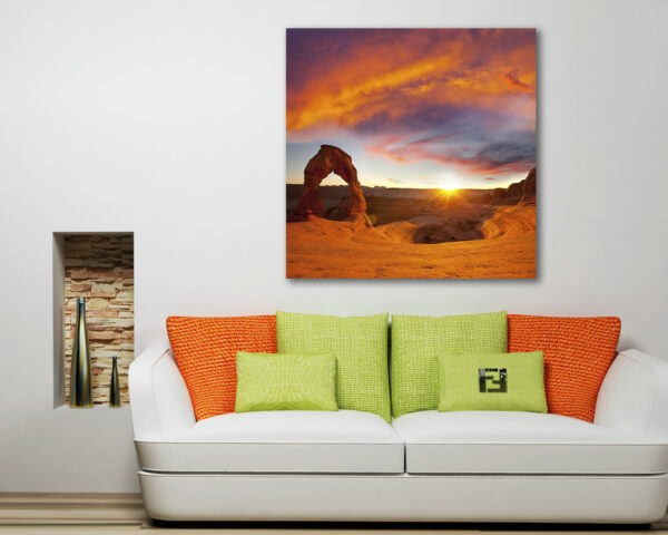 Quadro moderno natura "ARCO NATURALE AL TRAMONTO" - Stampa su tela