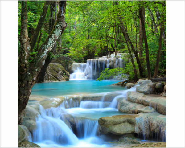 Quadro moderno natura "CASCATE NEL BOSCO" - Stampa su tela