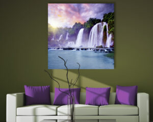 Quadro moderno natura "PAESAGGIO CON CASCATE"