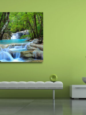 Quadro moderno natura "CASCATE NEL BOSCO" - Stampa su tela