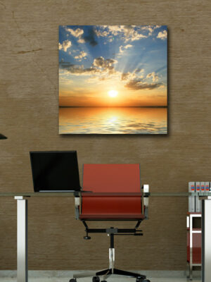 Quadro moderno natura "RAGGI DI SOLE SUL MARE" - Stampa su tela