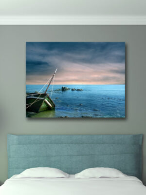 Quadro moderno natura "NAUFRAGIO NEL BLU DEL MARE" - Stampa su tela