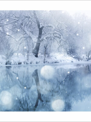 neve sulle sponde del fiume