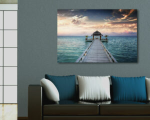 Quadro moderno natura "PONTILE IN MEZZO AL MARE" - Stampa su tela
