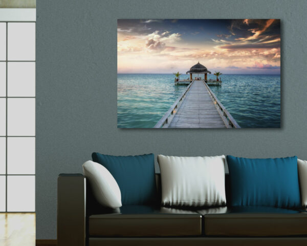 Quadro moderno natura "PONTILE IN MEZZO AL MARE" - Stampa su tela